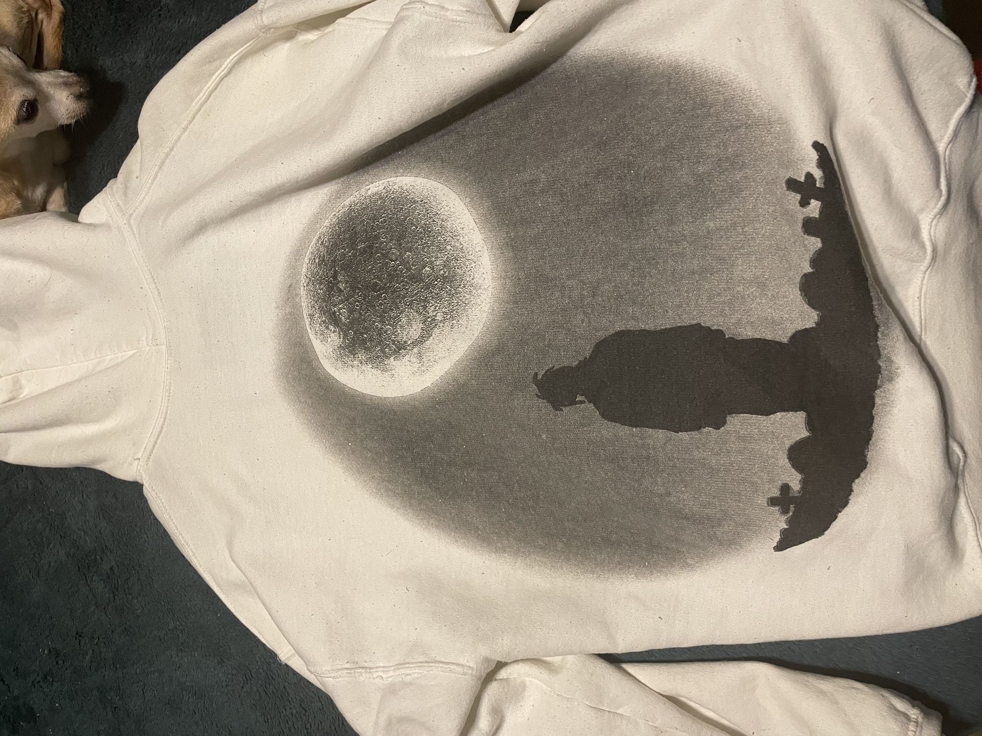 Juice Wrld Hoodie White. Size L