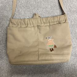 Mouse cotton fabric cross body purse