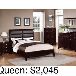Modern  Contemporary Queen size Complete Bedroom Set. Mattress Sold Separately 