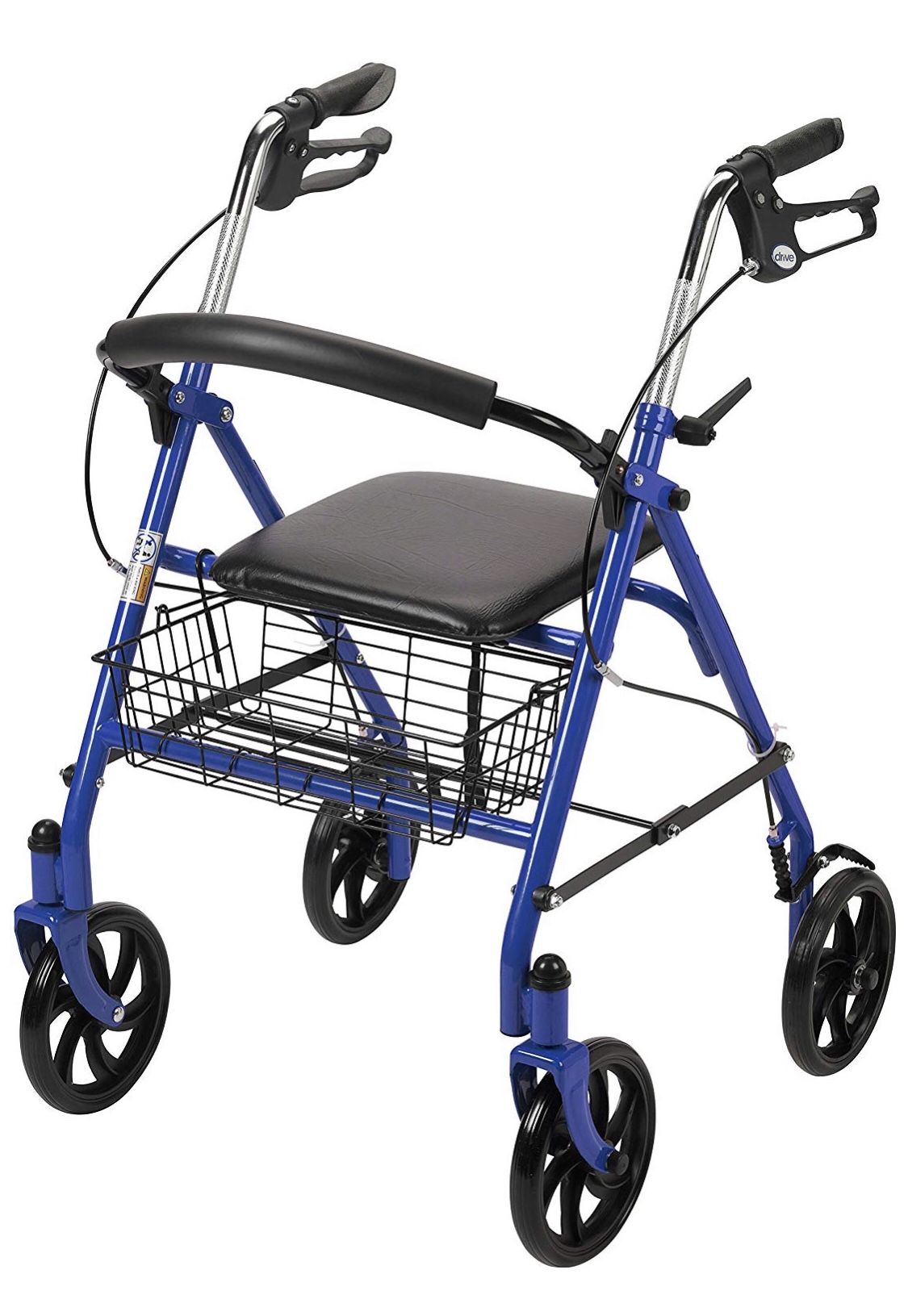 Drive Medical Four Wheel Walker Rollator with Fold Up Removable Back Support