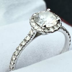 1.3 Ct Total Weight White Gold Engagement Ring
