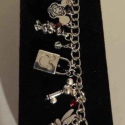 New Silver Mickey Mouse Braclet Disney Castle, Tinkerbell, Mickey Mouse And More