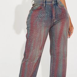 Embellished Straight Leg Jeans