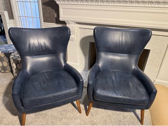 West Elm Erik Leather Wing chair