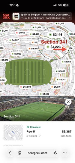 Spain v Belgium FIFA World Cup Quarterfinal Tickets