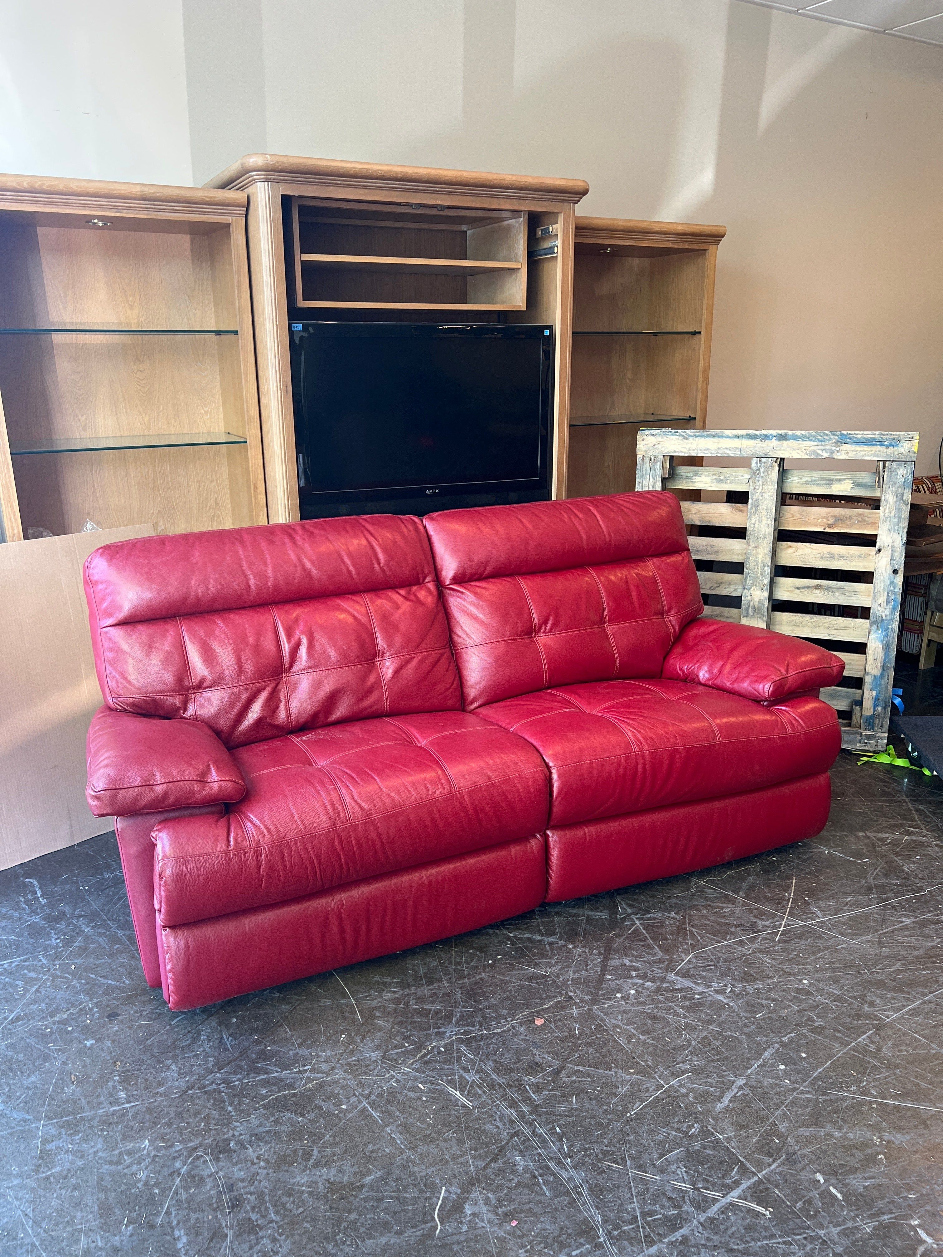 Red Leather Sofa