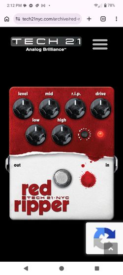 Tech 21 NYC Red Ripper Bass Fuzz Pedal
