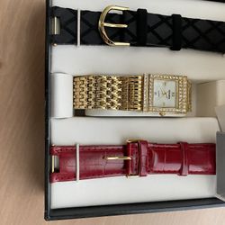 Gruen Watch - Gold Band with Extra Bands & Case