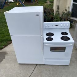 Two Door Top Freezer  And Electric Stove Set 
