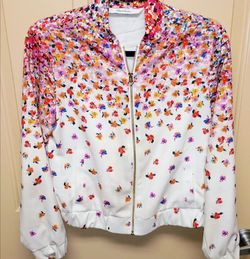 Robert Graham Floral Zip-Up Jacket Size Small