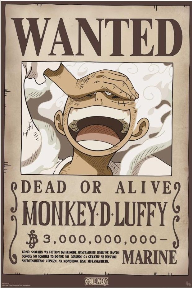 One Piece Wanted Luffy Hand Wall Poster