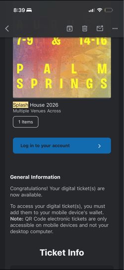 SPLASH HOUSE W1 GA w AFTERS
