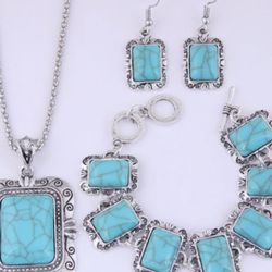 Fashion metal concise turquoise