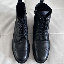 Leather Boots black, Size 43