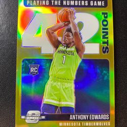Anthony Edwards Rookie Panini Contenders Gold 4/10 Mint