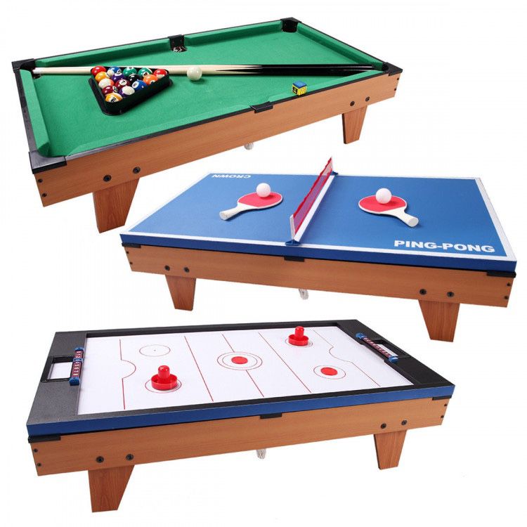3-in-1 Air Hockey Ping Pong Billiard Multifunctional Sports Table