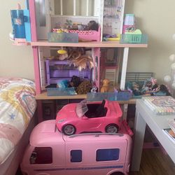 Barbie Dream House; Motor Home & Barbie Car Bundle