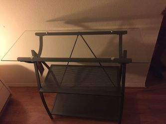 Glass with steel stand new