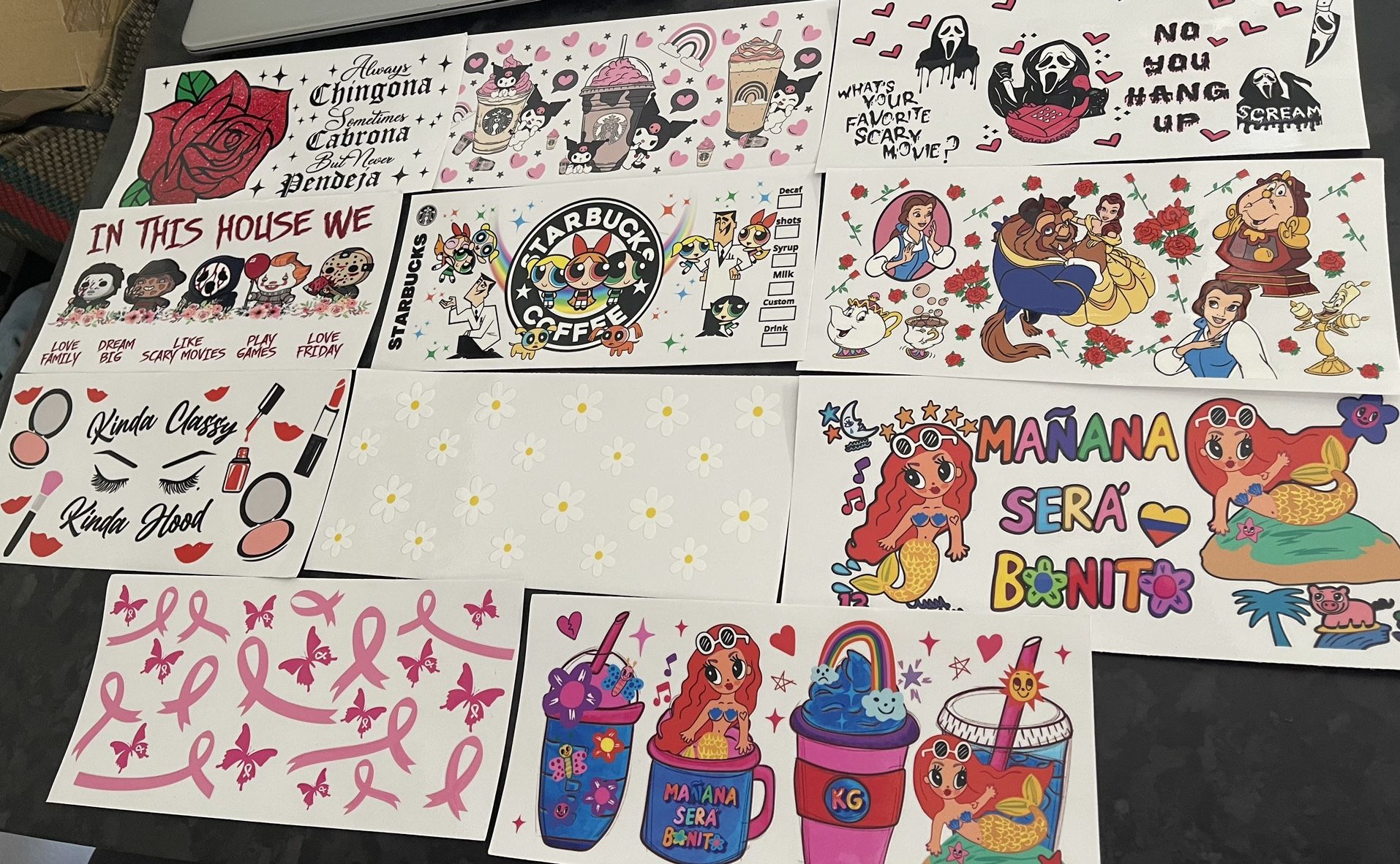 Uv DTF Wraps for 16oz 9.5INCH X 4.3inch