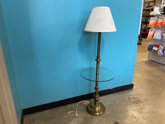 Vintage Floor Lamp with Glass Table