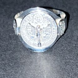 silver cross ring