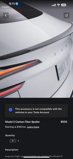 Tesla Model 3 Spoiler Carbon Fiber