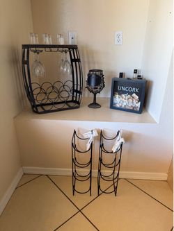Wine bottle racks and decor
