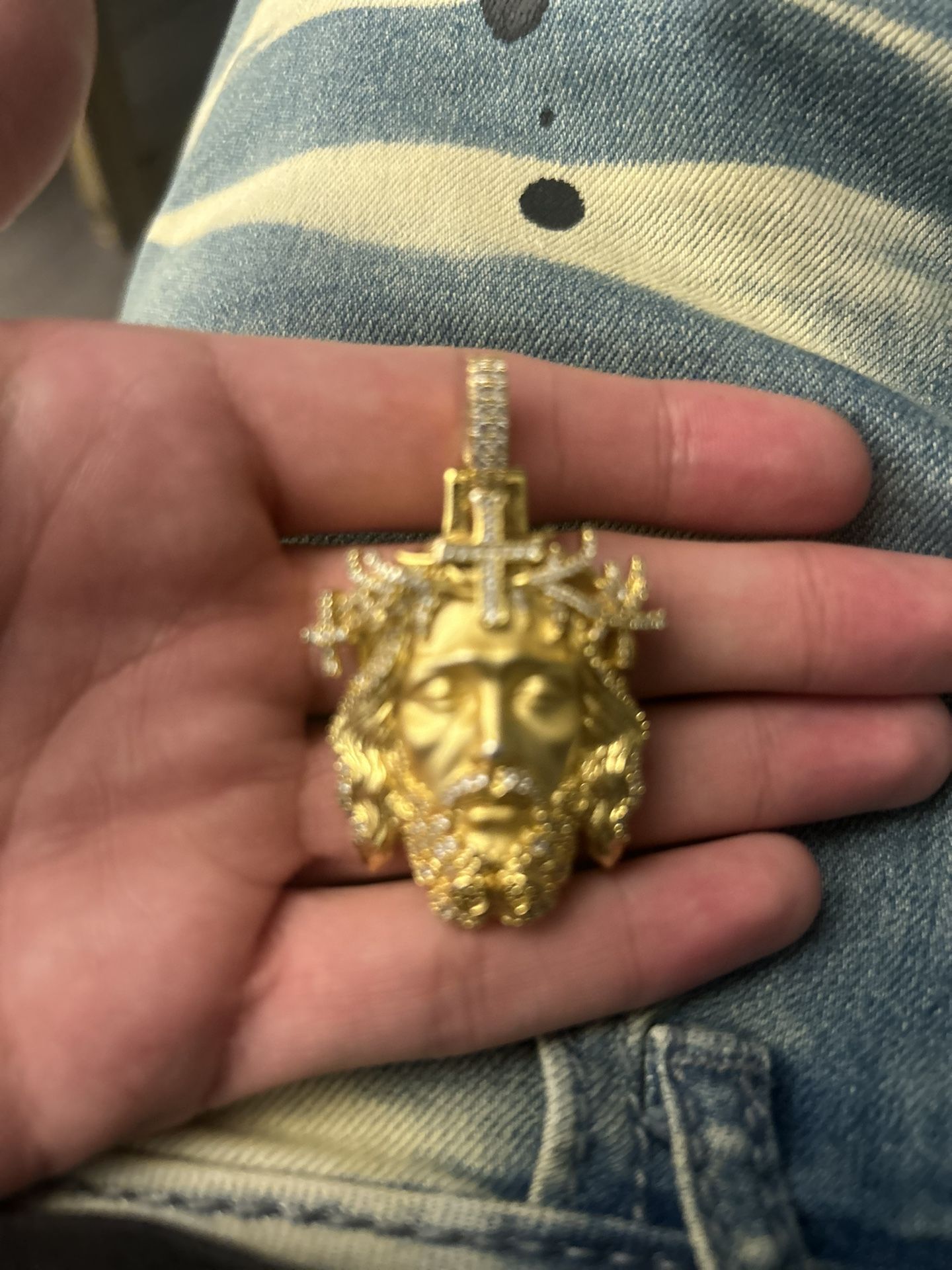 18K Gold PLATED Jesus Pendant