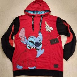 Loungefly Disney Stitch Devil With Horns On Hoodie New With Tags Size XL 