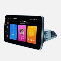 2+32G Single 1DIN 360° Rotatable 10''Android 13 Car Radio Stereo GPS Nav CarPlay