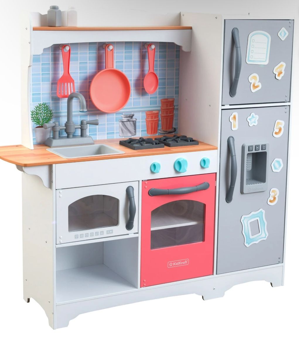 KidKraft Mosaic Magnetic Play Kitchen with Ice Maker & Accessory Play Set