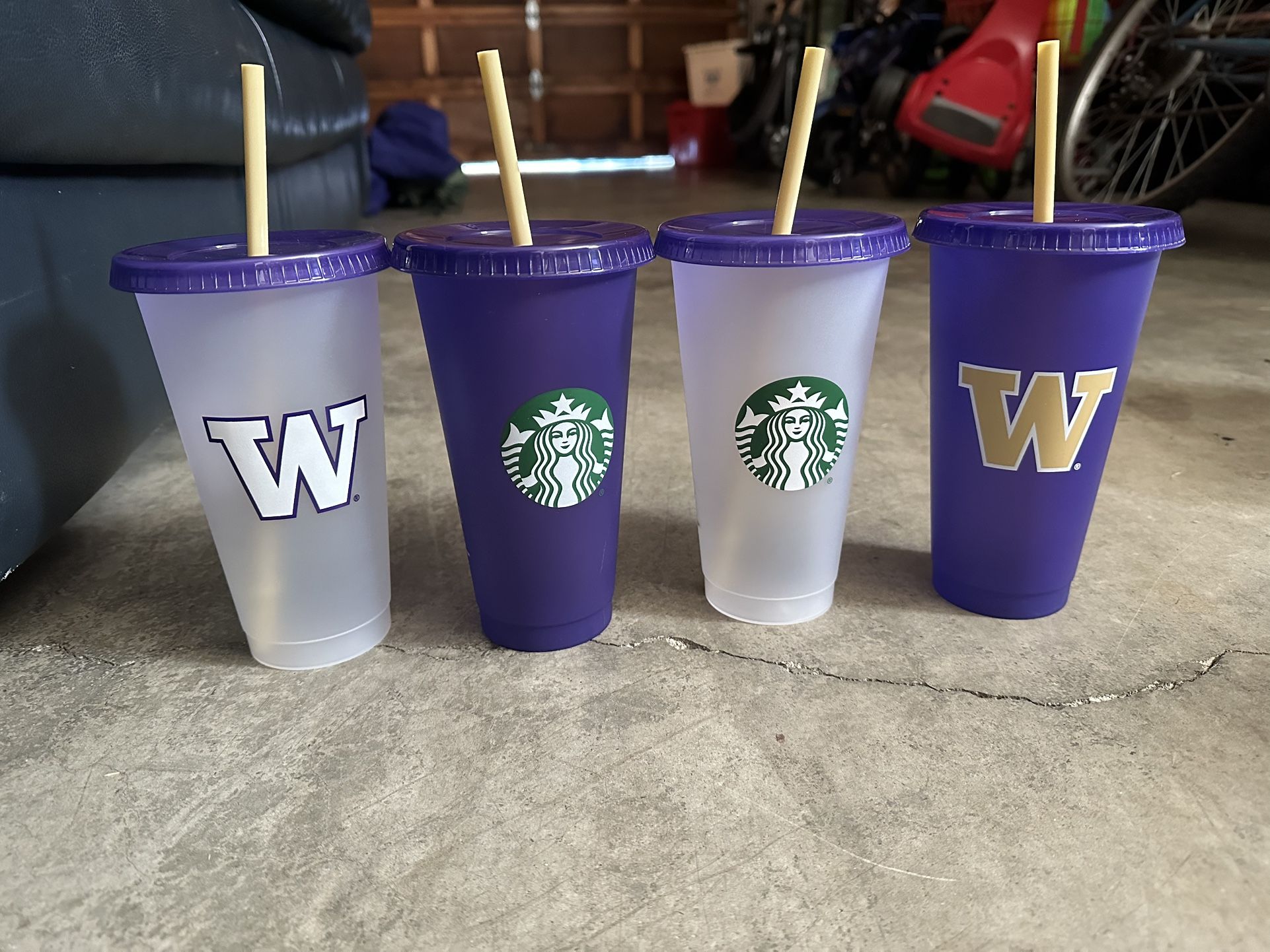 Starbucks Limited Edition University of Washington UW U-Dub 24oz Reuseable Cold Cups