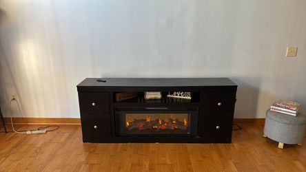 Fire place and tv stand with Bluetooth speaker
