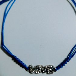 Beautiful ❤️ ✋ Made Adjustable .Blue Love. Bracelet 🎁🎁🎁