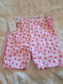 Pink girly bow 3 pc biker shorts