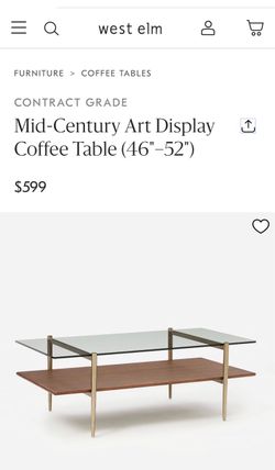 West Elm Mid-Century Art Display Coffee Table - $350