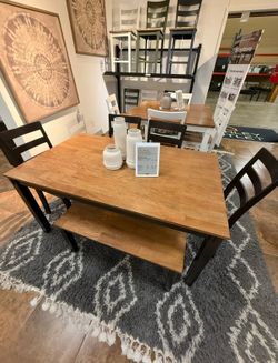 Ashley Dining Table&4 Chairs with bench