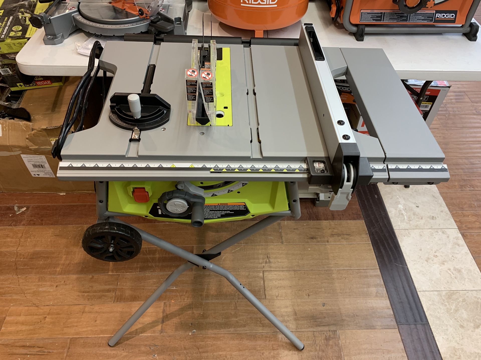 Ryobi 10” table saw with rolling stand and extension table for Sale in