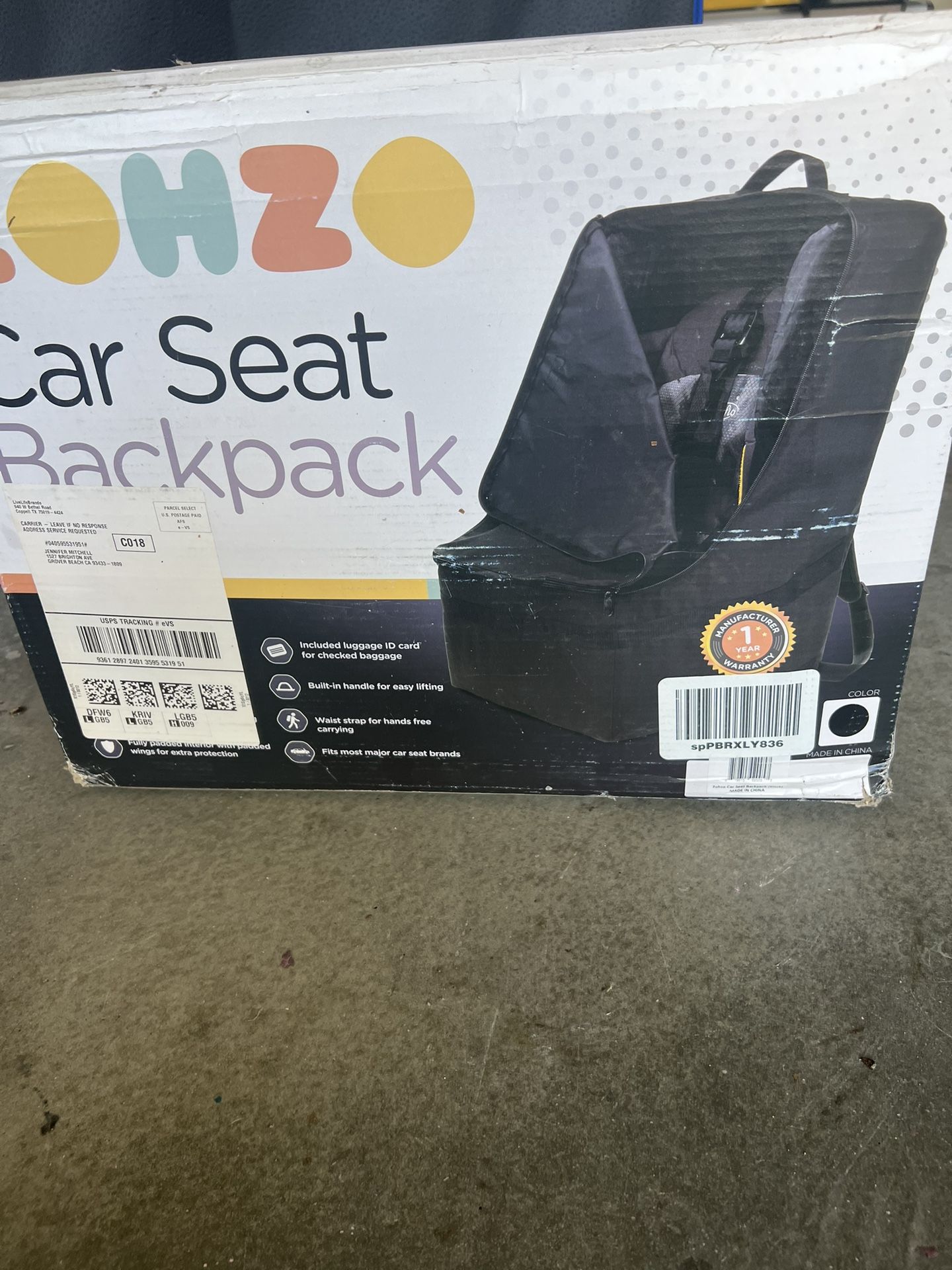 Car Seat Backpack 