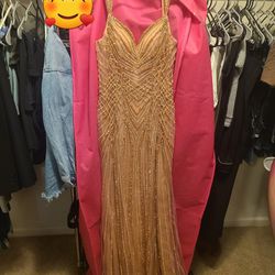 Beautiful Rose GOLD Gown PROM OR Evening Wear