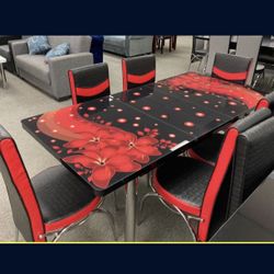 Dining Table With 6 Chairs - Delivery And Financing Available 