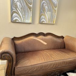 Two Piece Leather Sofa Set