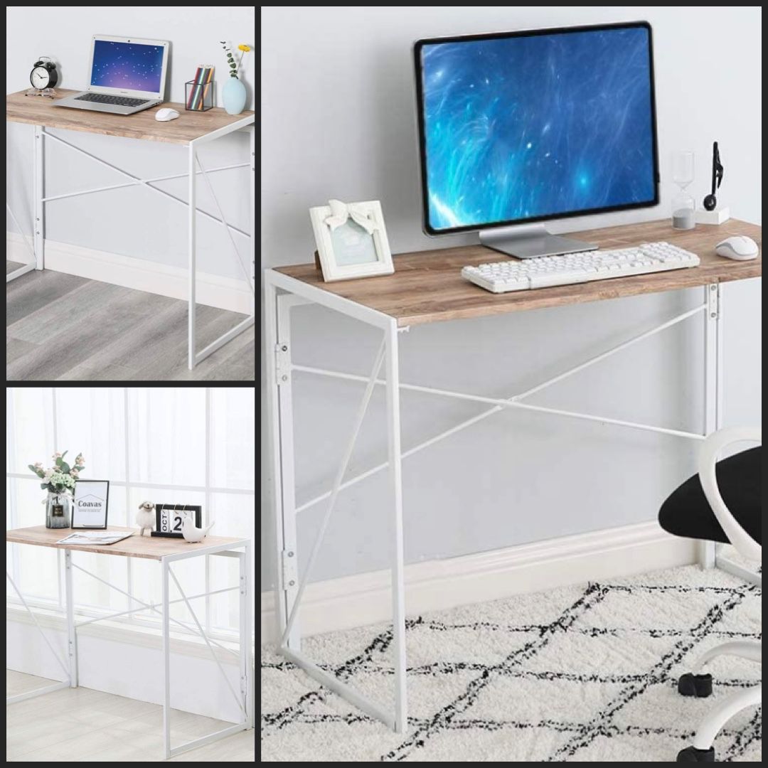 New 40” Folding Desk Writing Study Computer Desk Foldable Table Home Office Desk