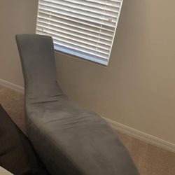 Beautiful Modern Grey Velvet Lounge Chair 