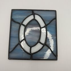 Stained Glass Blue & White Sun catcher