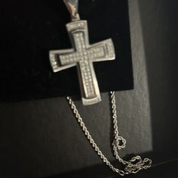 Men's Diamond Pendant with Steel Chain 500$ Or Best Offer