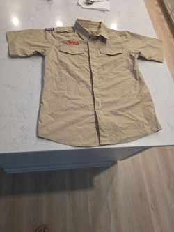Boy Scouts of America BSA Youth XL Short Sleeve Uniform Shirt Tan Khaki Stretch