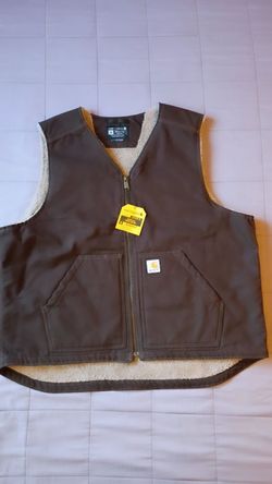 CARTHARTT Relaxed Fit Washed Duck Sherpa Lined Vest