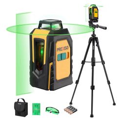 360 Laser Level with Tripod, 100Ft Cross Line Leveler