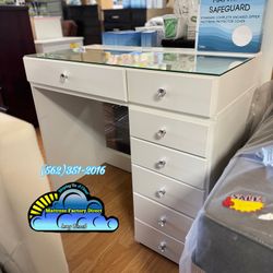 White Vanity With Mirror Desk Dresser 